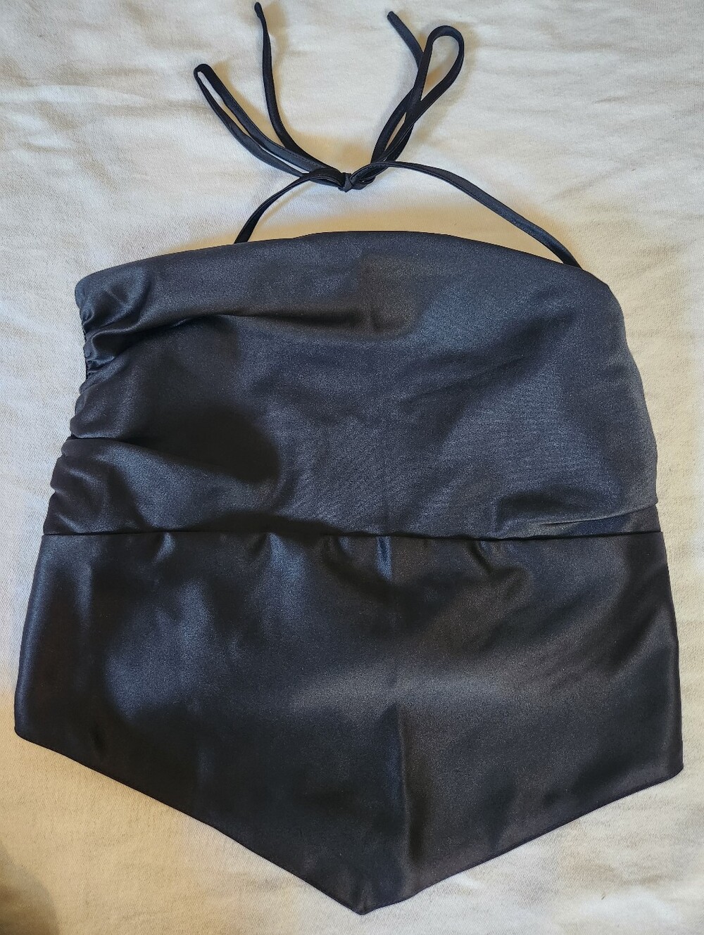 Jordan x Travis Scott Women's Black Satin Halter Tie Back Top